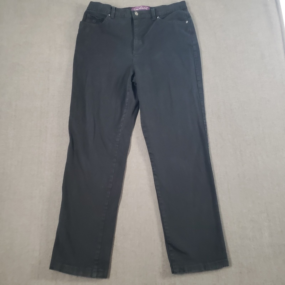 Gloria Vanderbilt Jeans‎ Womens Size 12 High Rise Straight Black Denin